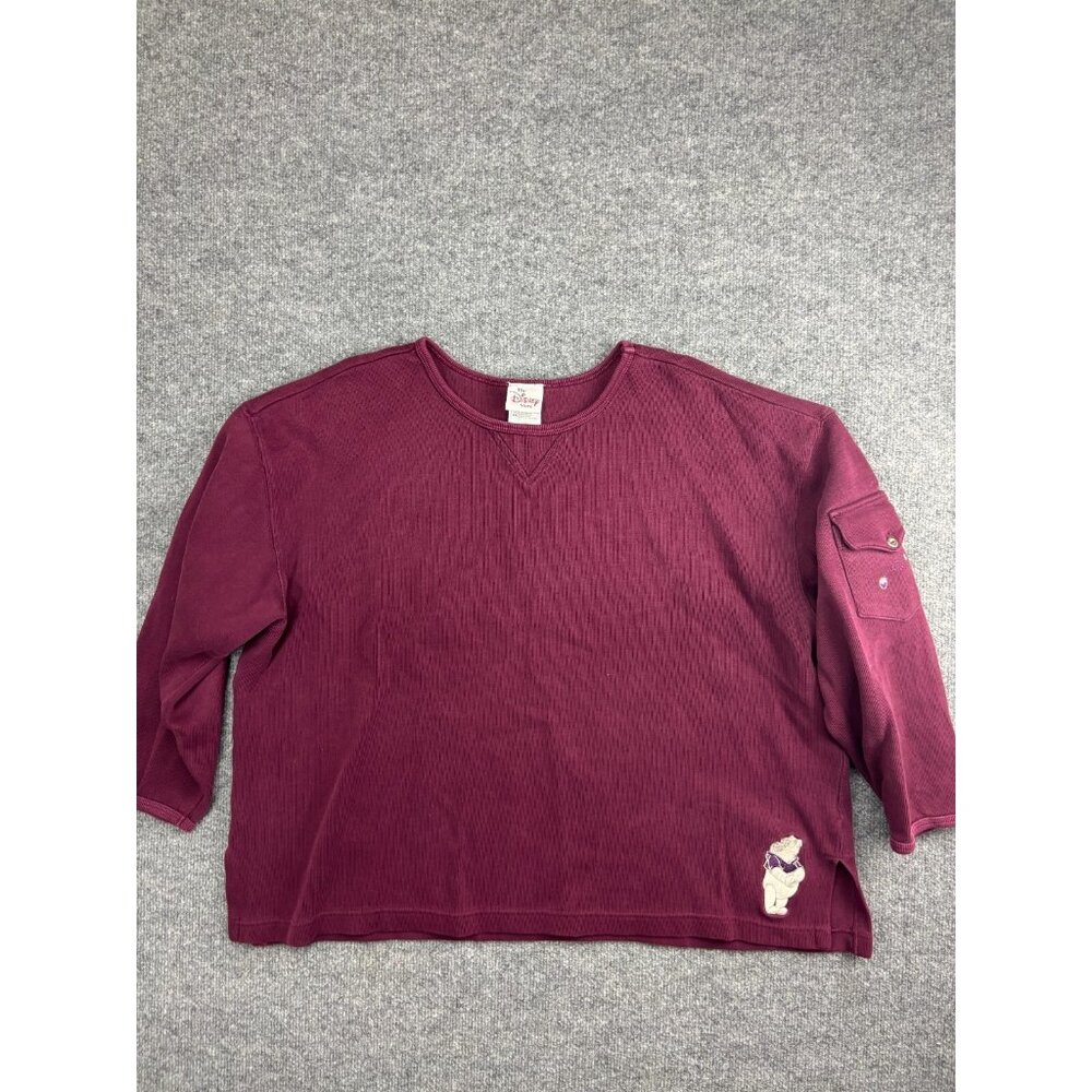 VTG The Disney Store Winnie‎ the Pooh Embroidered Shirt Women's XXL Maroon